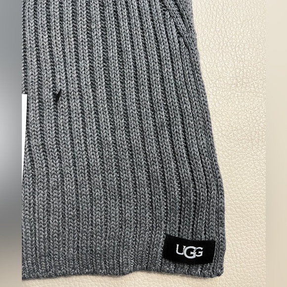 NWT - UGG Unisex Wool Blended Ribbed Knit Scarf - Picture 3 of 6